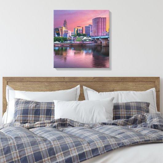 Hartford Connecticut Wrapped Canvas 16.80 x 17.50  Afdruk (Insitu (Slaapkamer))
