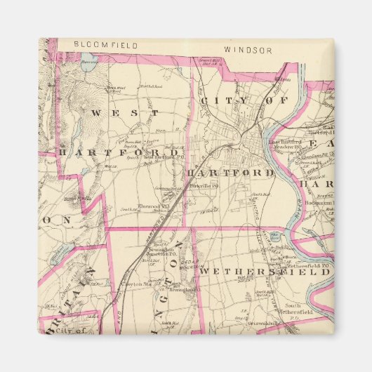 Hartford County Connecticut Magneet (Voorkant)