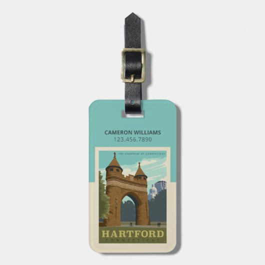 Hartford, CT Bagagelabel (Voorkant verticaal)