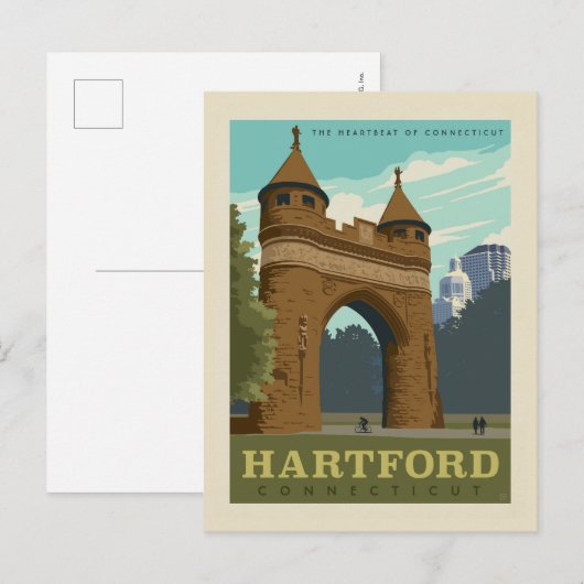 Hartford, CT Briefkaart (Voorkant / Achterkant)
