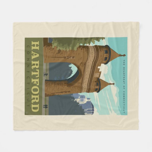 Hartford, CT Fleece Deken (Voorkant (Horizontaal))