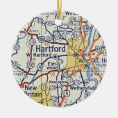 Hartford CT  kaart Keramisch Ornament (Voorkant)