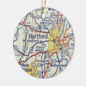 Hartford CT  kaart Keramisch Ornament (Links)