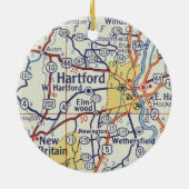 Hartford CT  kaart Keramisch Ornament (Achterkant)
