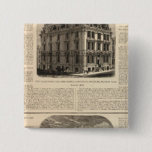 Hartford Fire Insurance Company Vierkante Button 5,1 Cm