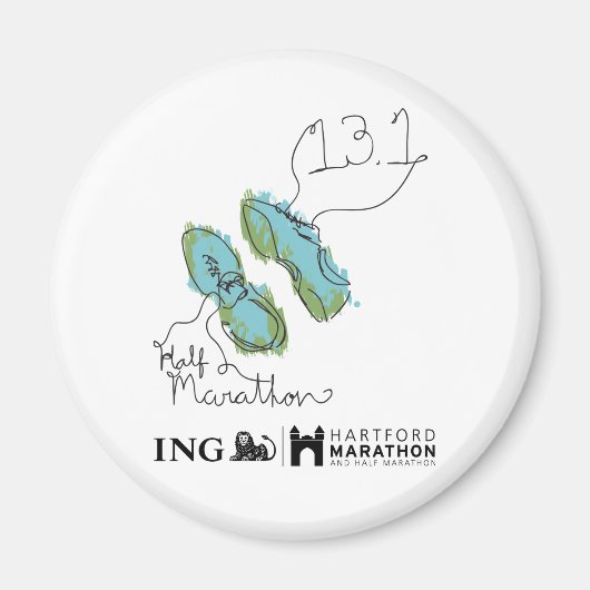 Hartford Half-Marathon: schoenen Magneet (Voorkant)