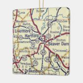 Hartford KY  Map Keramisch Ornament (Links)