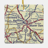 Hartford KY  Map Keramisch Ornament (Voorkant)