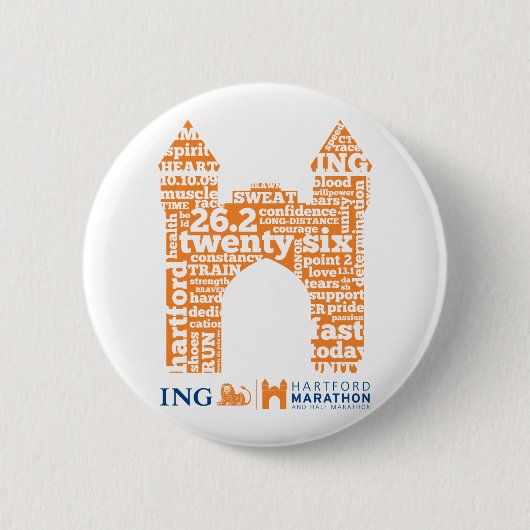 Hartford Marathon: Boog Ronde Button 5,7 Cm (Voorkant)