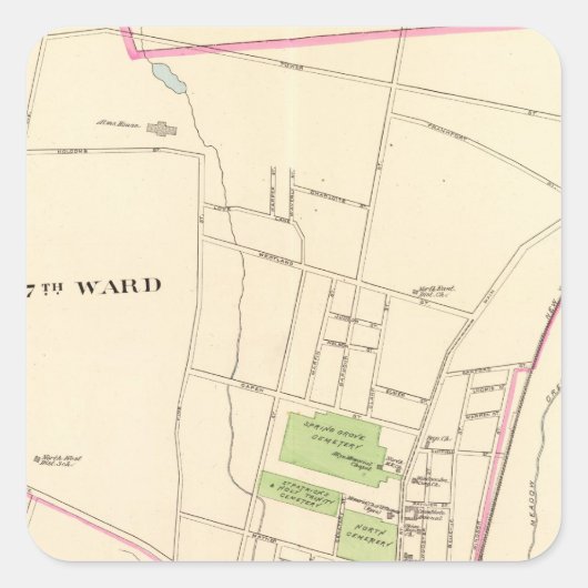 Hartford, Noord Vierkante Sticker (Voorkant)