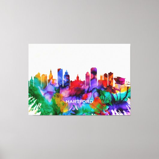 Hartford Skyline Canvas Afdruk (Voorkant)