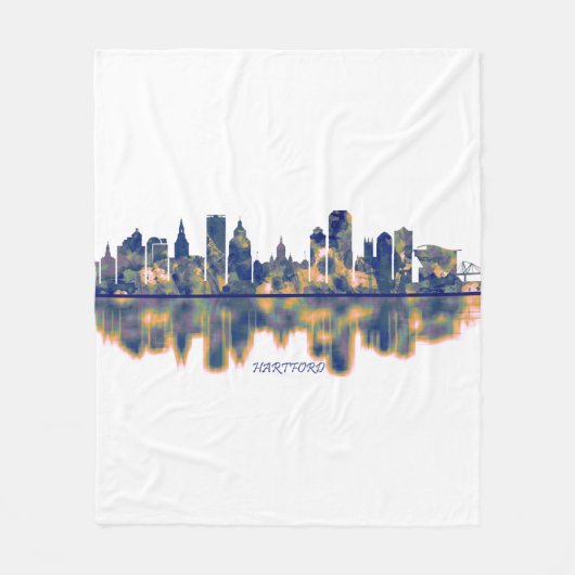 Hartford Skyline Fleece Deken (Voorkant)