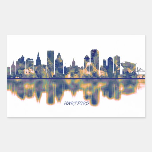 Hartford Skyline Rechthoekige Sticker (Voorkant)