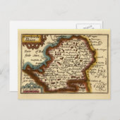 "Hartfordeshire" Hertfordshire County Map Briefkaart (Voorkant / Achterkant)