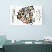 Hartfoto-collage liefde voor mij zwart wit spandoek (Beurs)