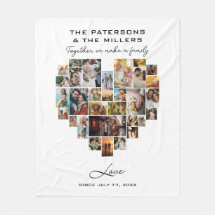 Hartfoto Collage Samen Familie Jubileum Fleece Deken