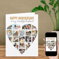 Hartfoto Collage White, gepersonaliseerd Jubileum