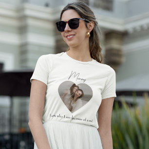 Hartfoto en tekst Ik ben Wie Ik Ben Door jou T-shirt