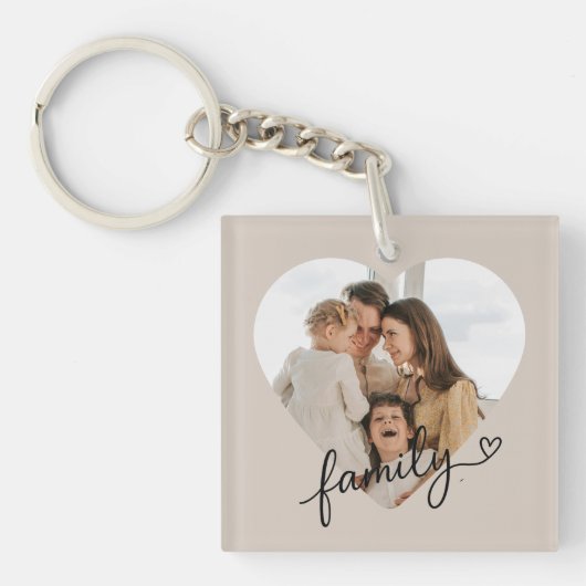 Hartfoto Familie Acryl Sleutelhanger – gepersonali (voorkant)