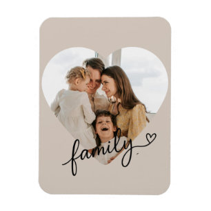 Hartfoto familie gepersonaliseerd magneet