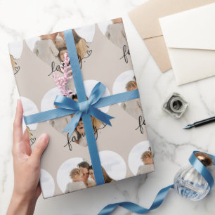 Hartfoto familie inpakpapier – gepersonaliseerd