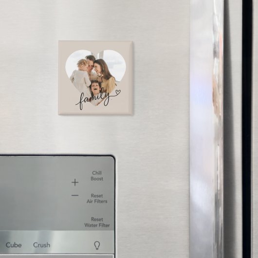 Hartfoto familie magneet – gepersonaliseerd (Insitu (Koelkast))
