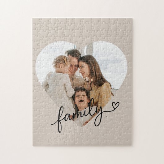 Hartfoto Familie Puzzel – gepersonaliseerd cadeau (Verticaal)