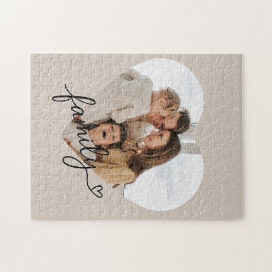 Hartfoto Familie Puzzel – gepersonaliseerd cadeau Legpuzzel (Horizontaal)