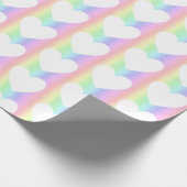 Hartfoto gepersonaliseerd, verticale regenboog cadeaupapier (Hoek)