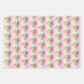 Hartfoto gepersonaliseerd, verticale regenboog inpakpapier vel (Voorkant 3)