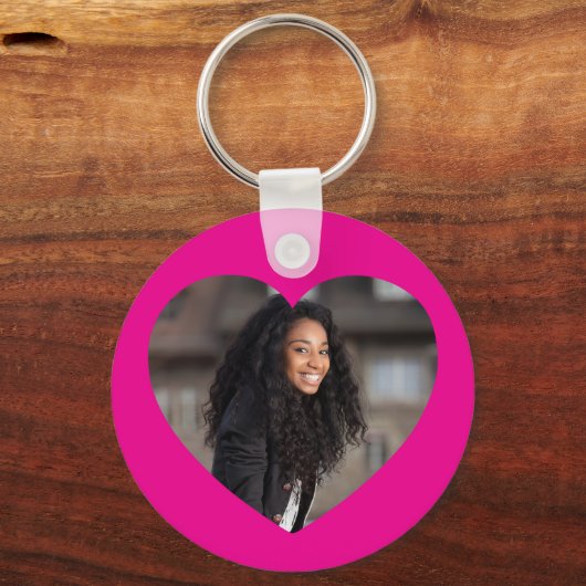 Hartfoto Hot Pink Sleutelhanger (Voorkant)