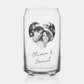 Hartfoto namen of aangepaste tekst blikvorm glas (Voorkant)