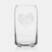 Hartfoto namen of aangepaste tekst blikvorm glas (Achterkant)