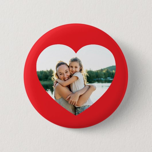 Hartfoto rood ronde button 5,7 cm (Voorkant)