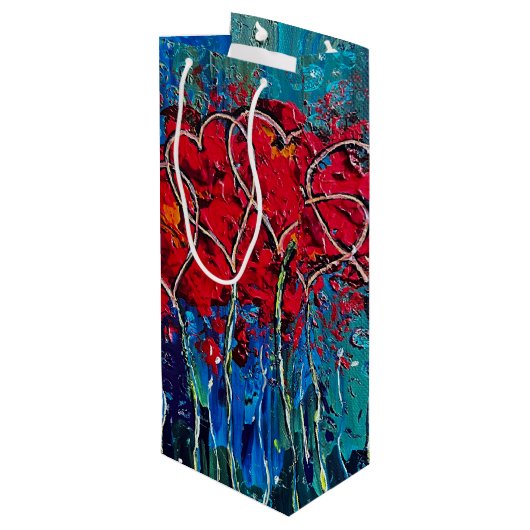 Hartgeschenk wijnzak wijn cadeautas (Achterkant Gekanteld)