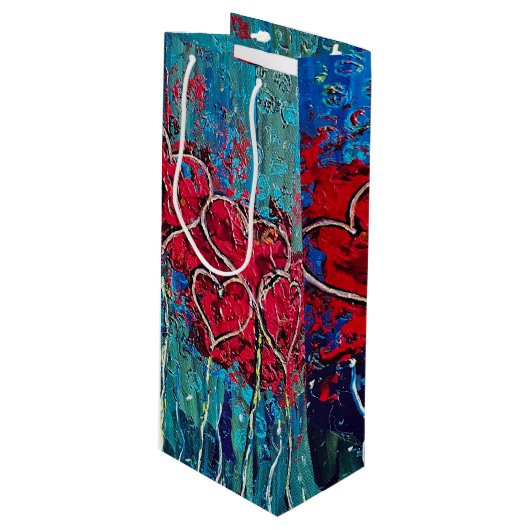 Hartgeschenk wijnzak wijn cadeautas (Voorkant Gekanteld)