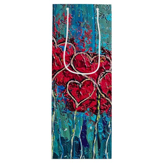 Hartgeschenk wijnzak wijn cadeautas (Voorkant)