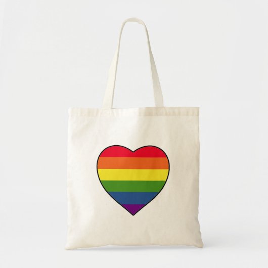 Hartgevuld met regenboogkleuren tote bag (Voorkant)