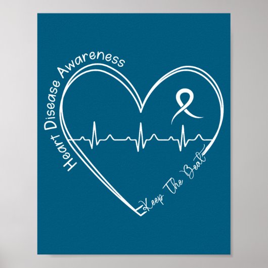 Hartgezondheid hartaandoening bewustzijn hartslag poster (Voorkant)