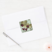 Hartgiften | Goud en robijn Vierkante Sticker (Envelop)