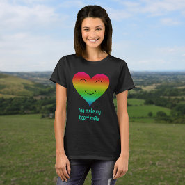 Hartglimlach regenboogvriendschap citaat t-shirt