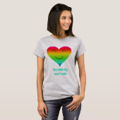 Hartglimlach regenboogvriendschap citaat t-shirt (Voorkant volledig)