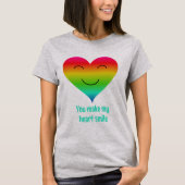 Hartglimlach regenboogvriendschap citaat t-shirt (Voorkant)
