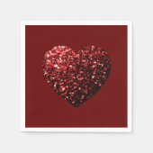 Hartglitter zorgt voor donkerrode Valentijnse Servet (Voorkant)