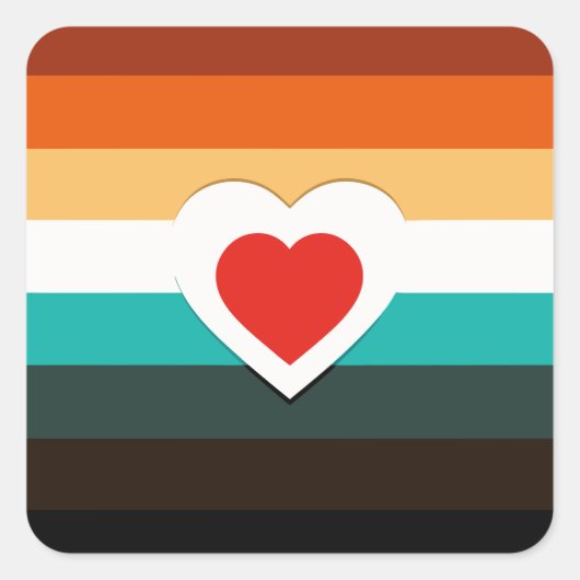 hartgradiënt vierkante sticker (Voorkant)