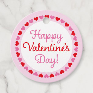 Hartgrens Gelukkig Valentijnsdag Cirkel Gift Label