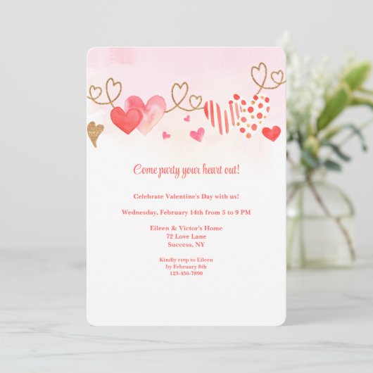 Hartgrens Valentijnsdag Kaart (Staand voorkant)