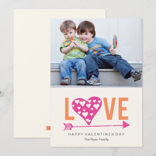 Harthart A7-Valentijnsdag-fotokaart - PINK Feestdagenkaart (Voorkant / Achterkant)