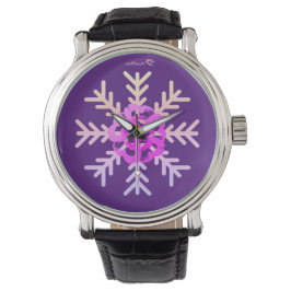 Harthorloge Paarse sneeuwvlok horloge