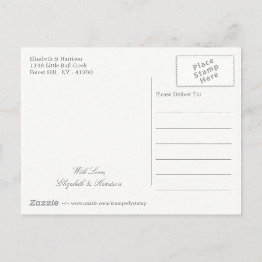 harthuwelijk sparen de datum aankondigingskaart (Achterkant)